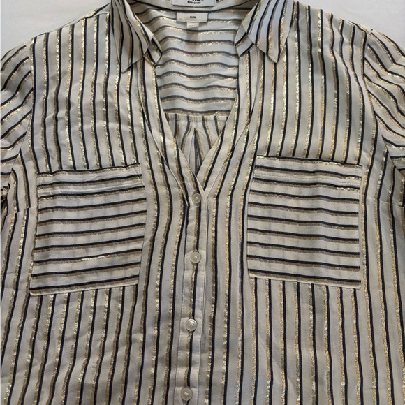 Express Black and White Casual Button Down Shirt - Picture 4 of 7